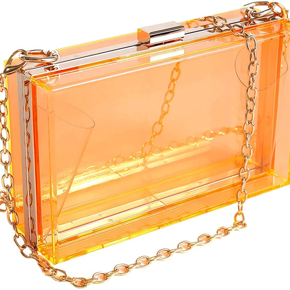 ⭐ Women Clear Purse Acrylic Clear Clutch Bag, Shoulder Handbag
